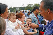 Mitch Walking Elk blessing the babies